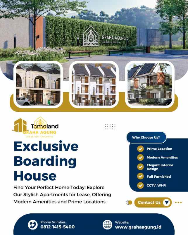 hub kost eksklusif malang kota desain american style