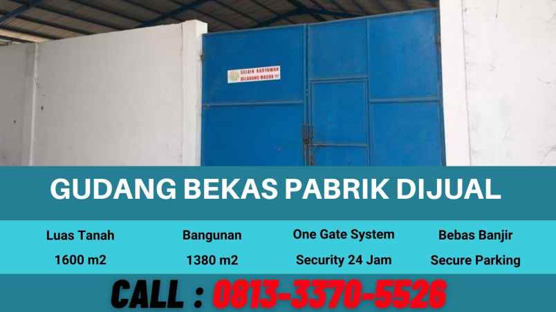 jual bangunan bekas pabrik di lingkar timur sidoarjo