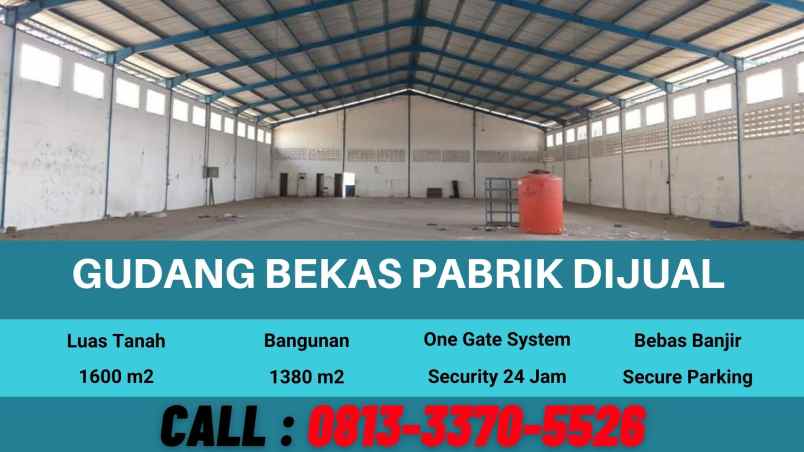 jual bangunan bekas pabrik di lingkar timur sidoarjo