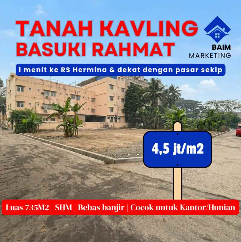 jual cepat tanah kav dekat jl basuki rahmat palembang