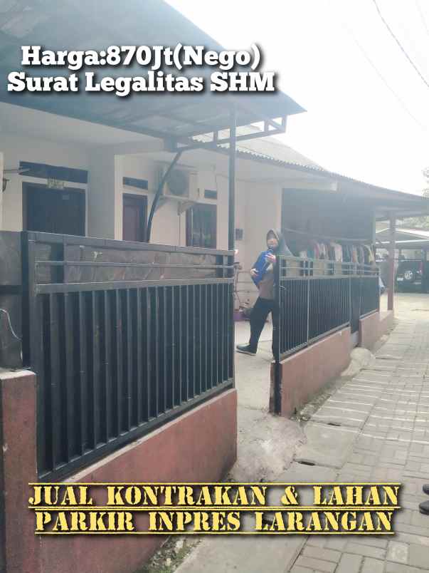 jual kontrakan 3 pintu lahan parkir