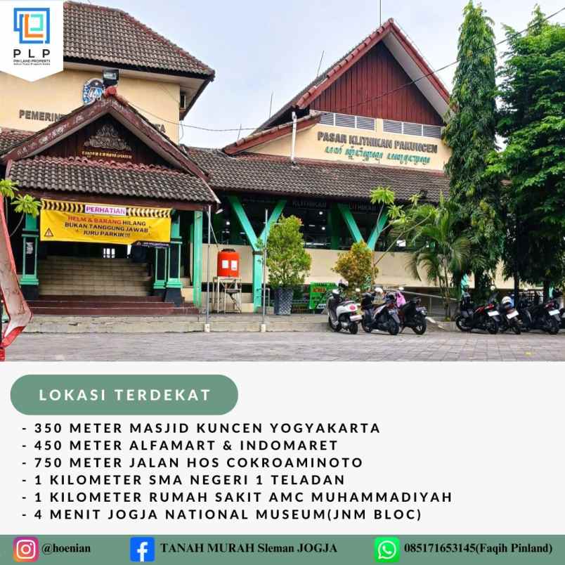 kavling shm murah barat malioboro hanya 3 600 meter