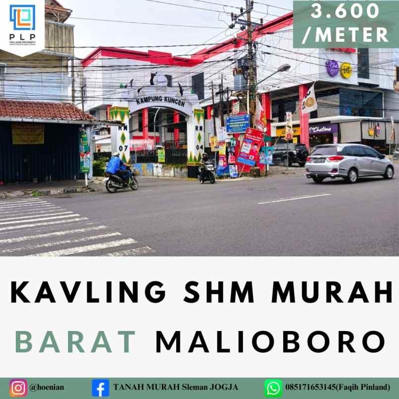 kavling shm murah barat malioboro hanya 3 600 meter