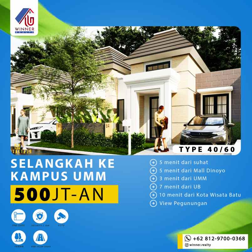 rumah 1 lantai tegalgondo malang