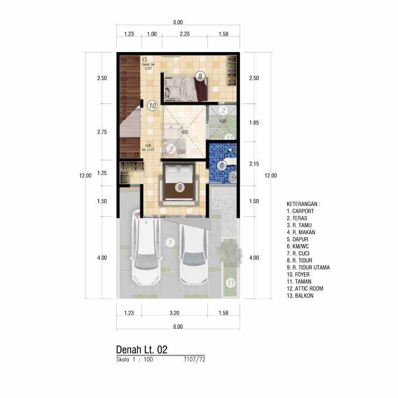 rumah 3 lantai 3 kamar tengah kota malang