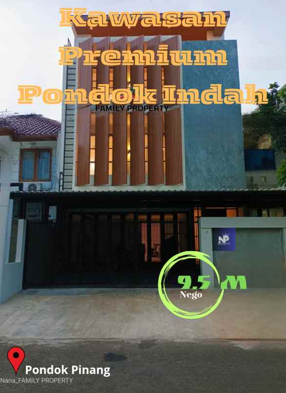 rumah 4 lantai di kawasan premium jakarta selatan