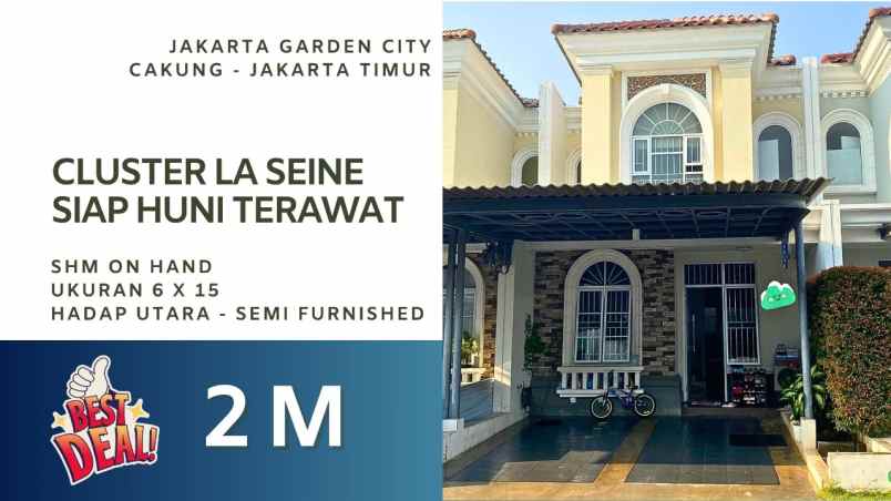 rumah dijual cluster la seine jakarta garden city