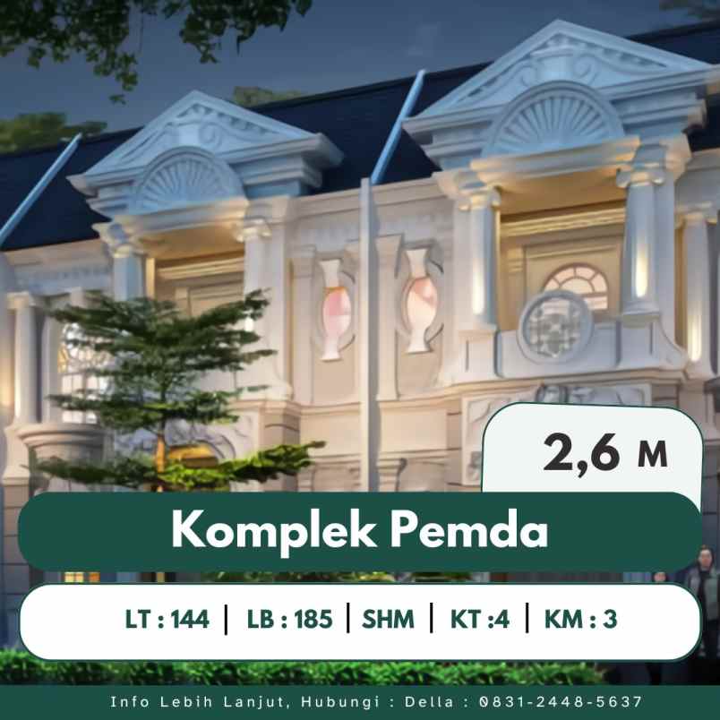 rumah elit di kawasan cemara suites komplek pemda