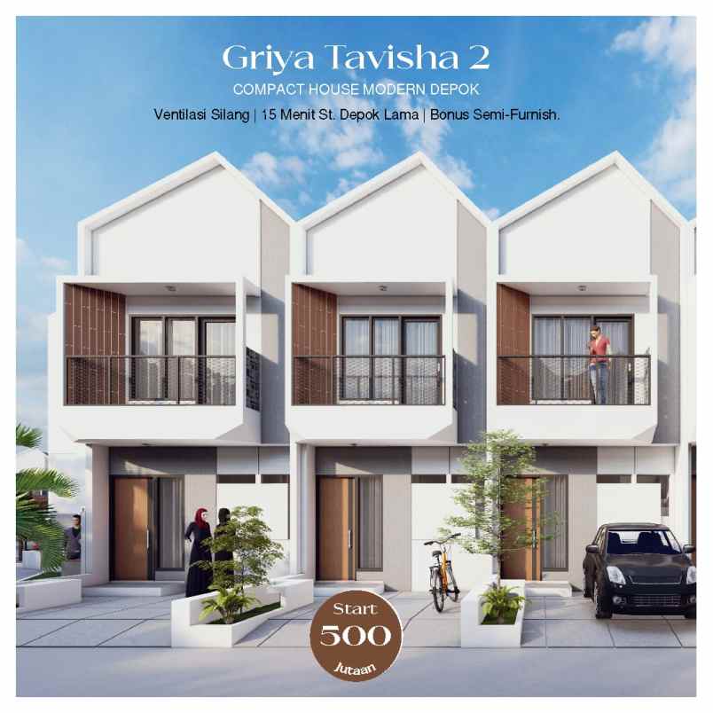 rumah scandinavian 2 lantai di jalan raya bogor