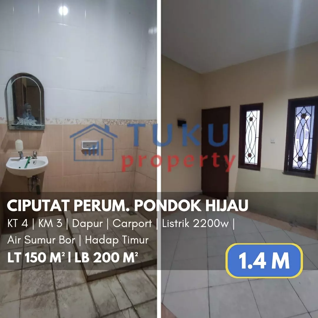 rumah secondary 2 lt ciputat murah 1 4m