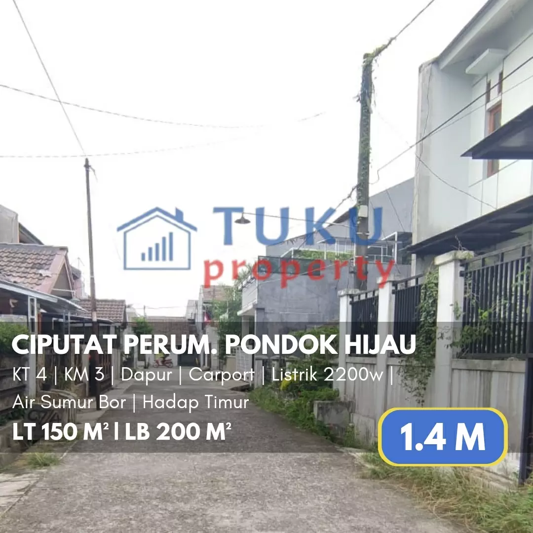 rumah secondary 2 lt ciputat murah 1 4m