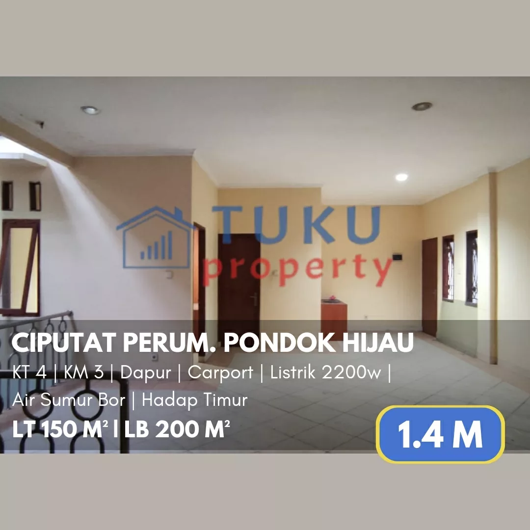 rumah secondary 2 lt ciputat murah 1 4m