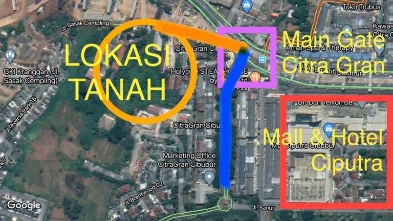 tanah di jatikarya di samping citragrand cibubur