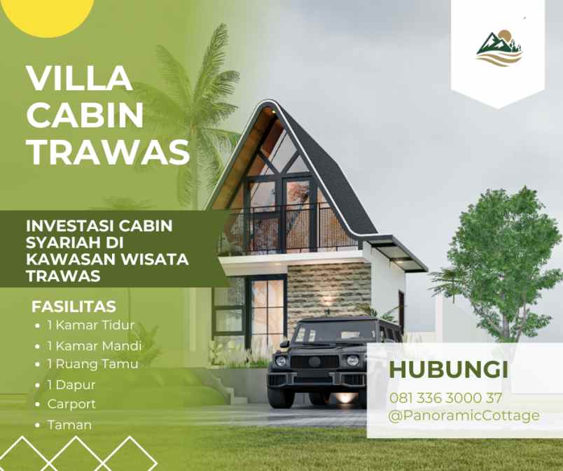 villa cabin trawas view pegunungan