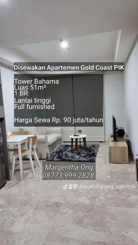 apartemen gold coast pik tower bahama furnished