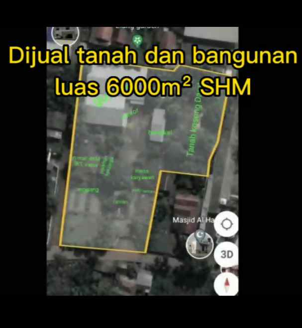 dijual cepat tanah rumah gudang dan kebun di bekasi