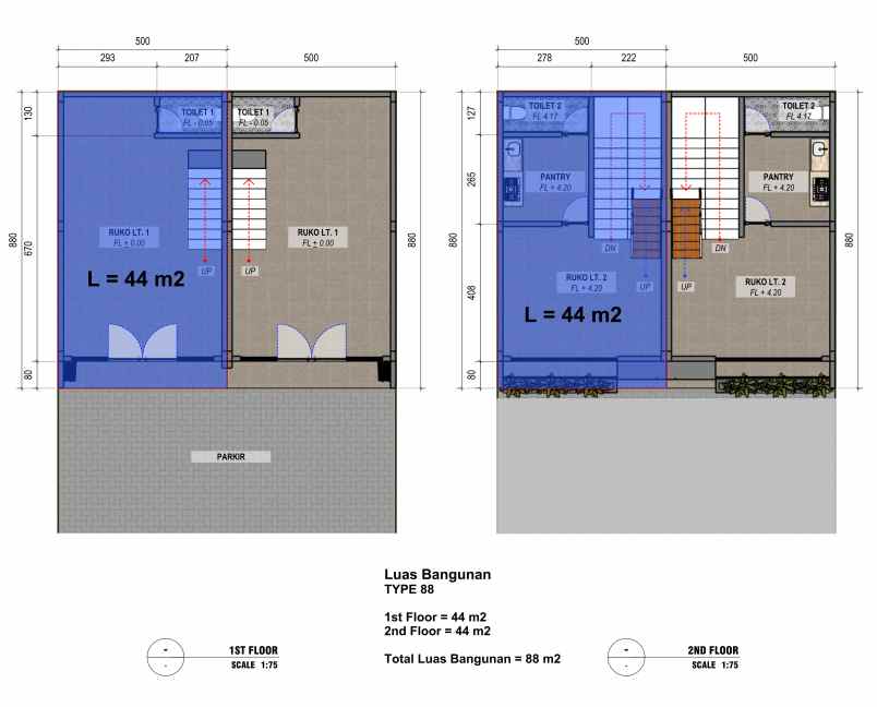 dijual ruko gudang kantor jalan cihanjuang cihanjuang