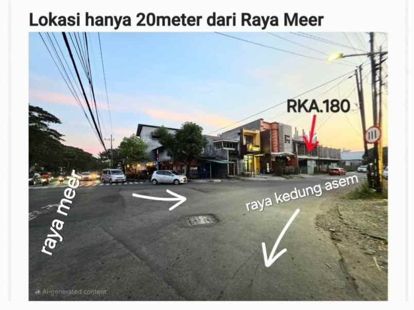 dijual ruko gudang kantor kedung asem