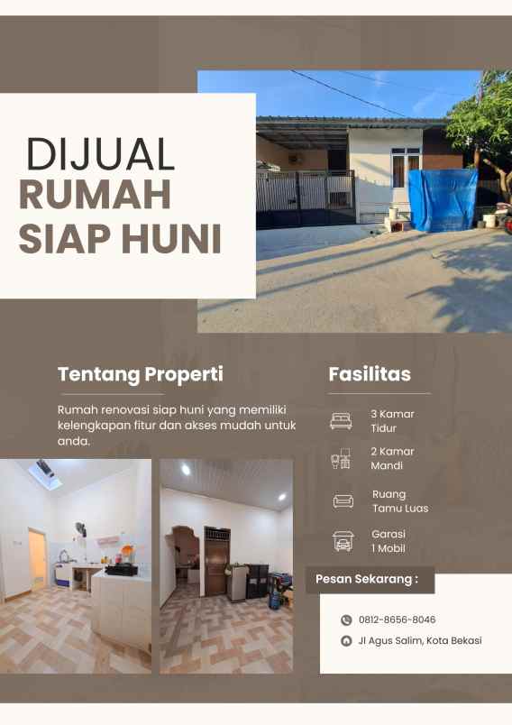 dijual rumah agus salim bekasi jaya