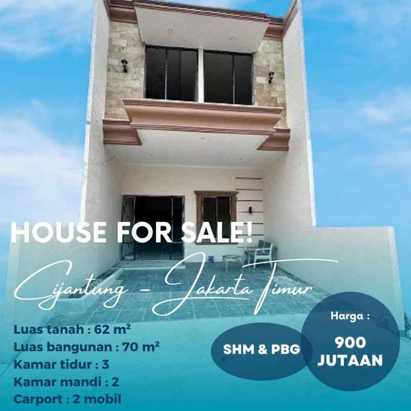 dijual rumah baru siap huni di cijantung