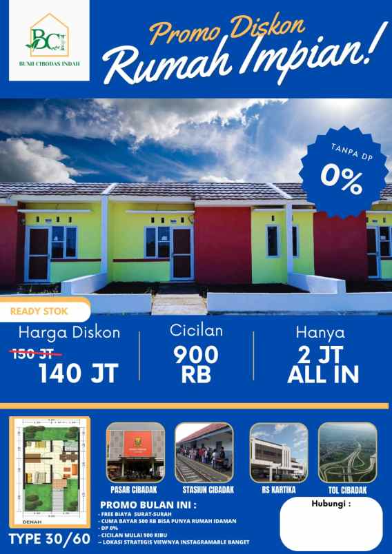 dijual rumah cibodas sukabumi