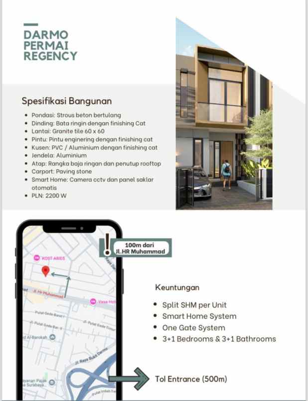 dijual rumah darmo permai