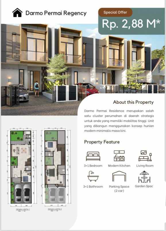 dijual rumah darmo permai