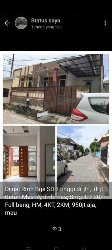 dijual rumah di tanah mas sembar