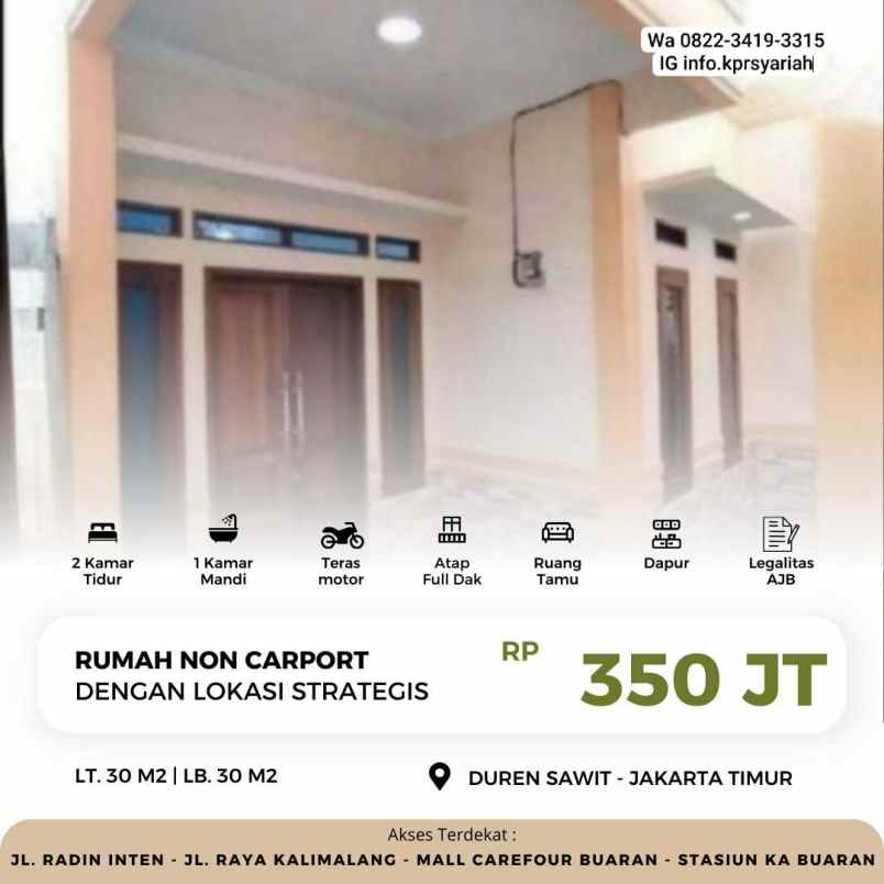 dijual rumah duren sawit