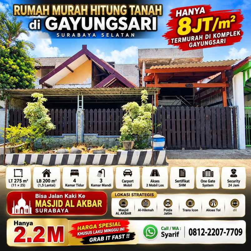 dijual rumah gayungsari