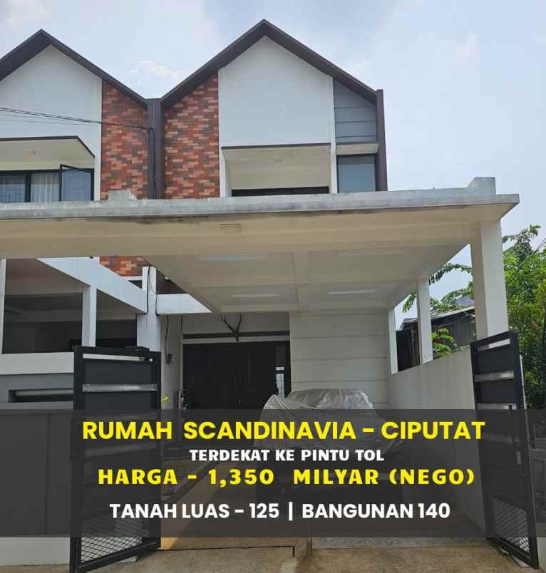 dijual rumah jalan raya ciputat komplek