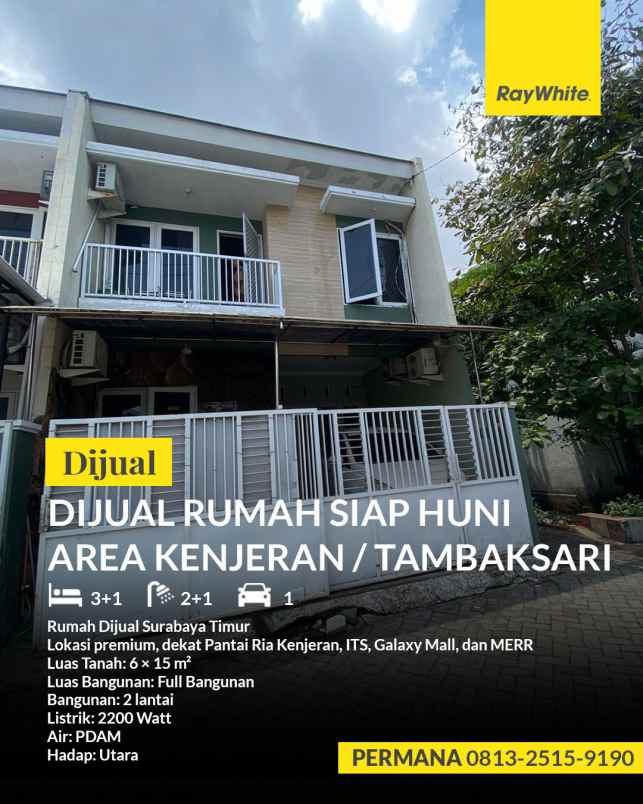 dijual rumah jl aries tambaksari kenjera