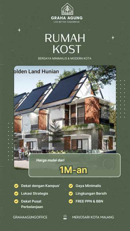 dijual rumah jl chili joyogrand blok