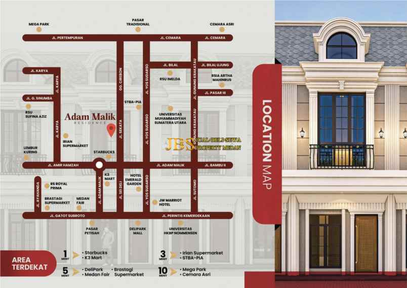 dijual rumah komplek adam malik