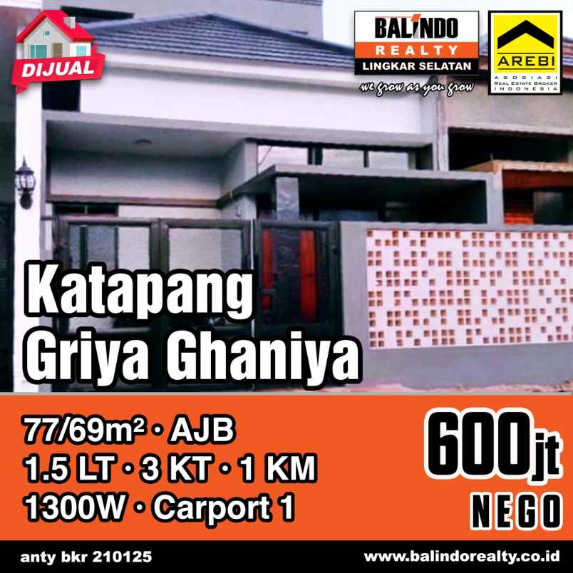 dijual rumah komplek griya ghaniya katapang