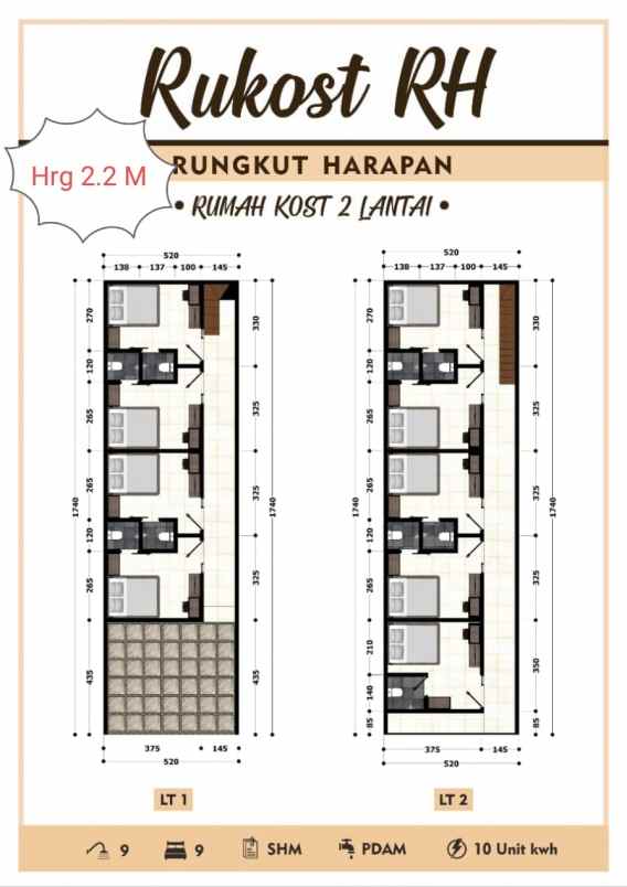 dijual rumah kost di rungkut harapan dekat uinsa upn