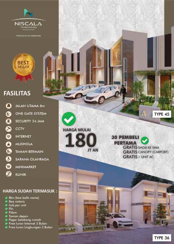 dijual rumah niscala townhouse boyolali