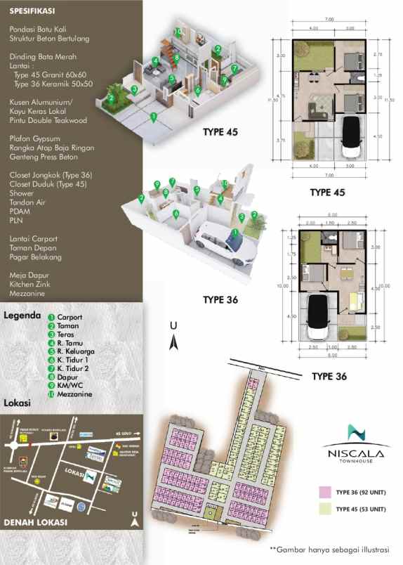 dijual rumah niscala townhouse boyolali