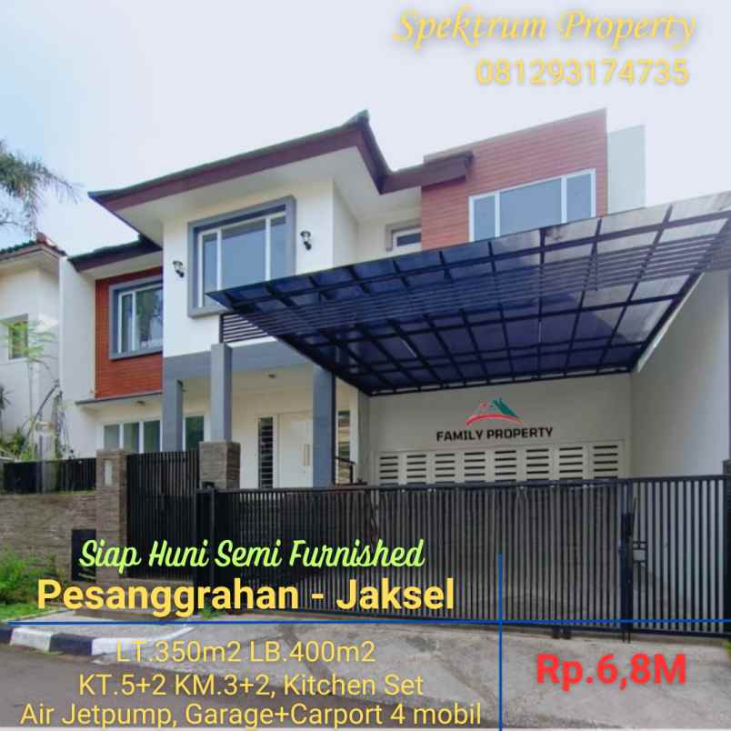 dijual rumah pesanggrahan