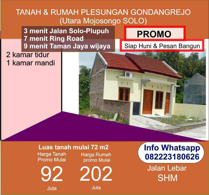 dijual rumah plesungan gondangrejo