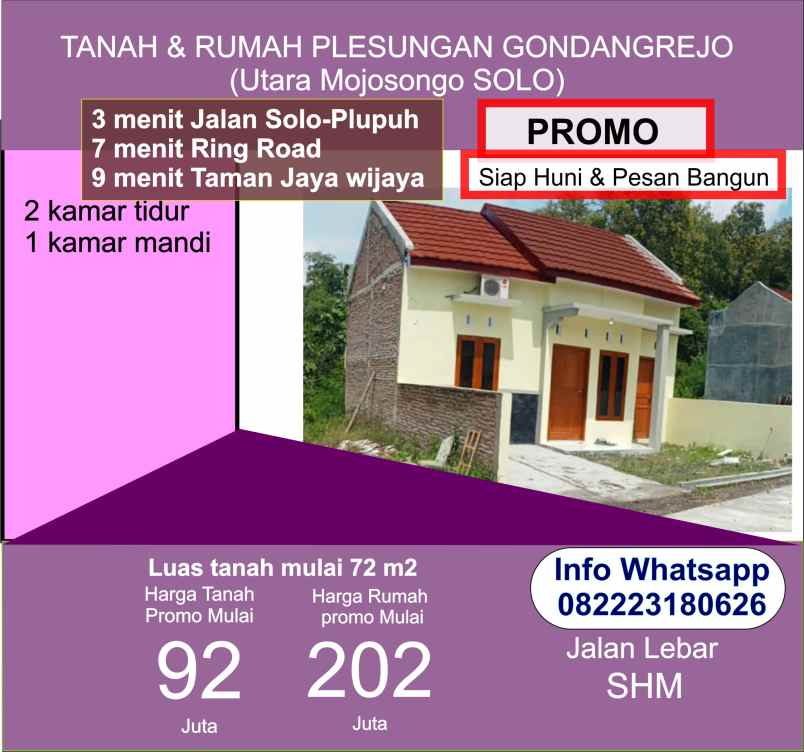 dijual rumah plesungan gondangrejo