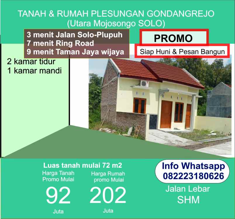 dijual rumah plesungan gondangrejo