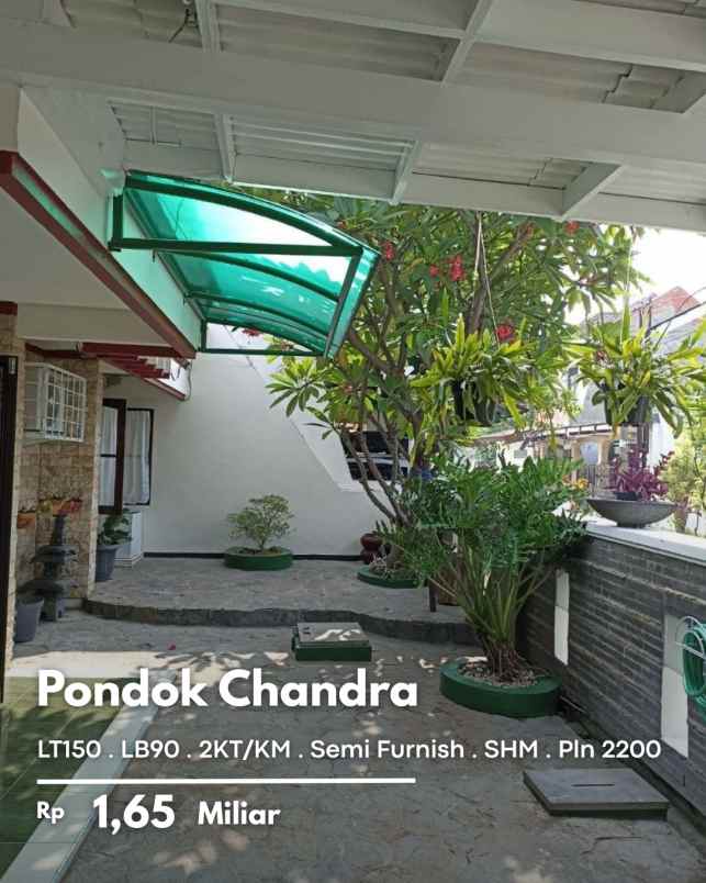 dijual rumah pondok tjandra indah