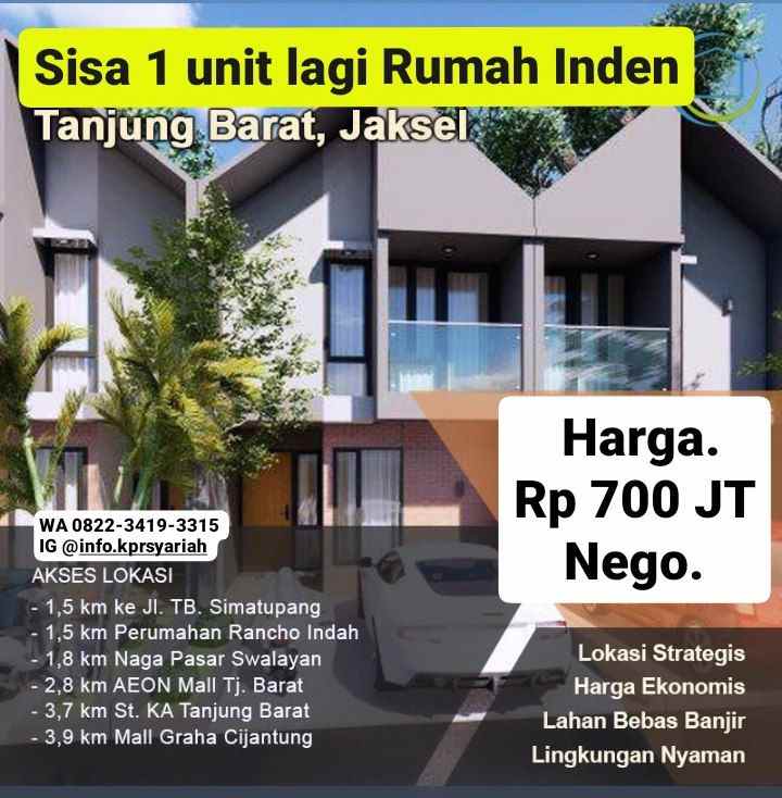 dijual rumah tanjung barat