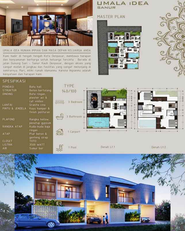 dijual rumah umala idea vila sanur bali