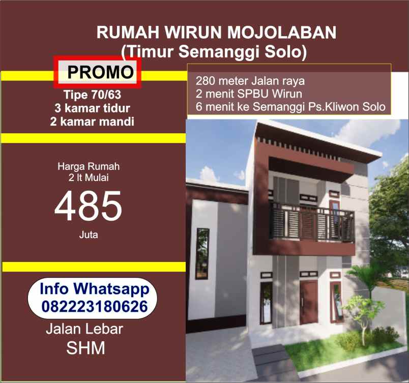 dijual rumah wirun mojolaban sukoharjo