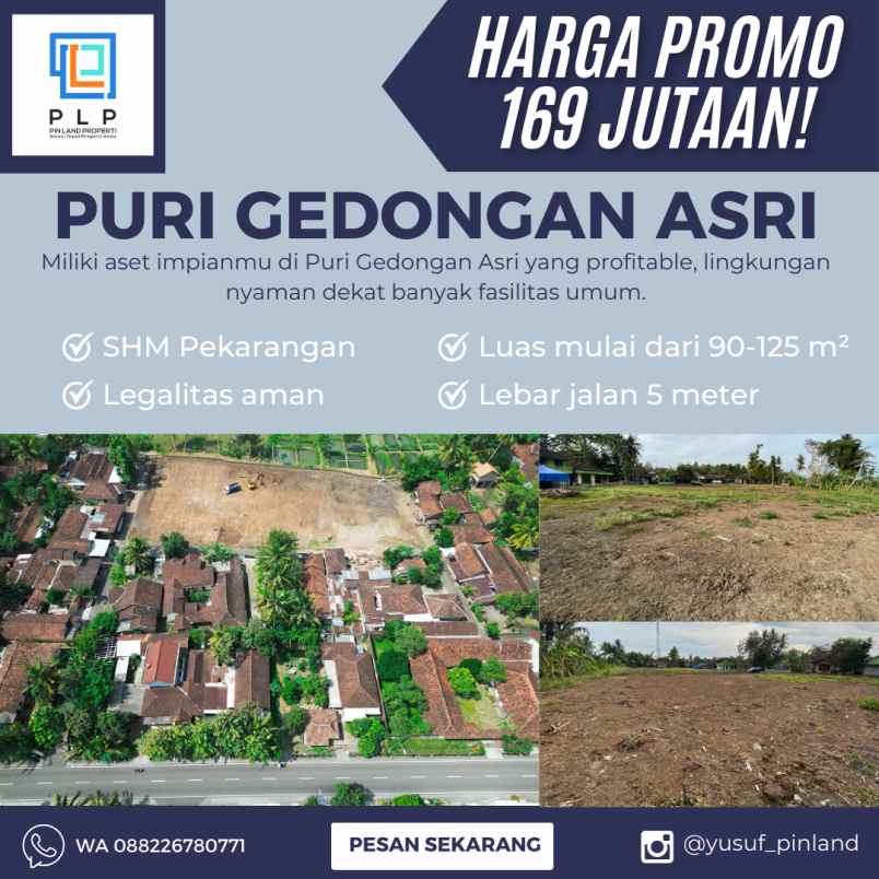 dijual tanah gedongan sumber agung