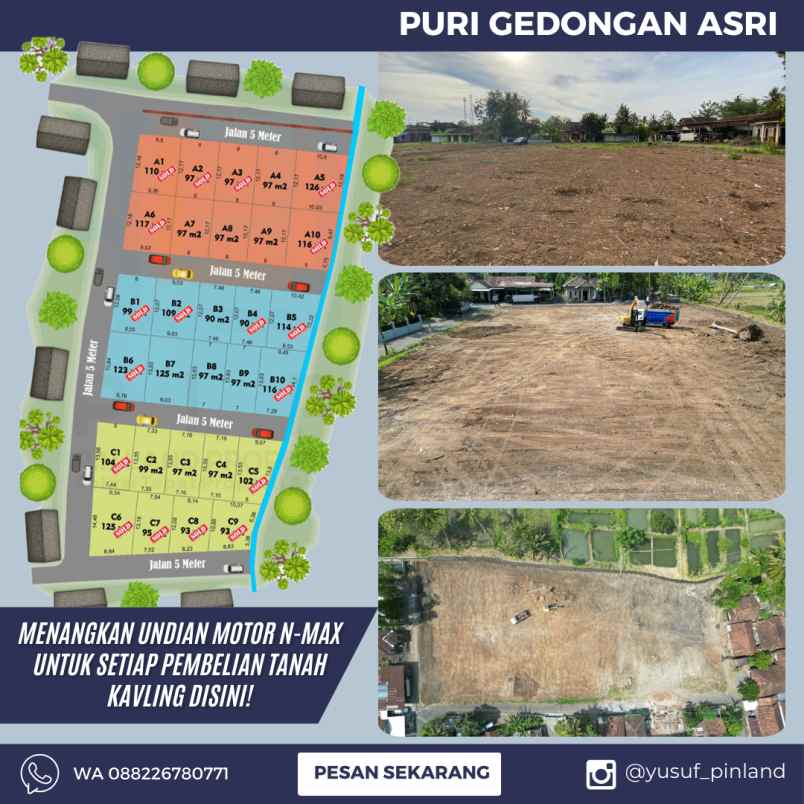 dijual tanah gedongan sumber agung