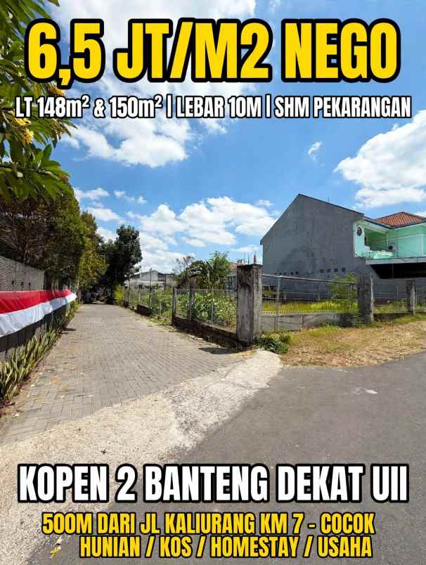 dijual tanah jalan kopen 2 banteng