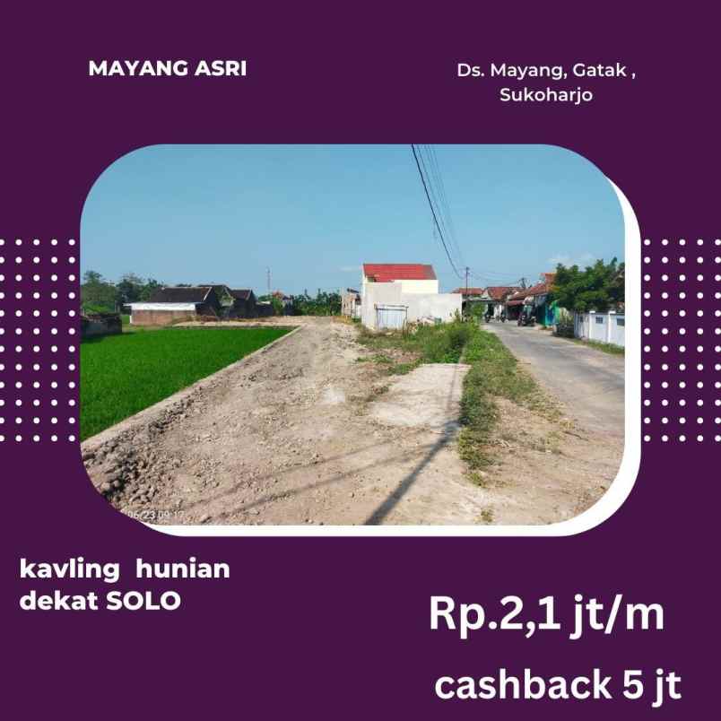 dijual tanah jalan mangesti mayang